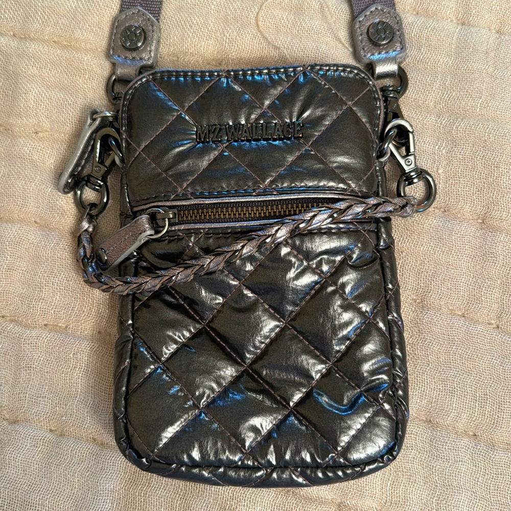 MZ WALLACE MICRO CROSBY in Metallic Silver